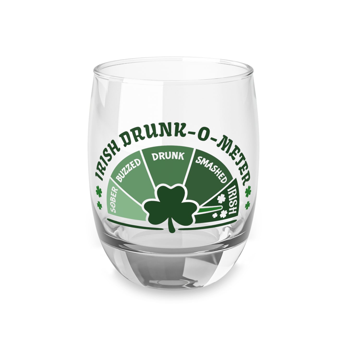 Irish Drunk-O-Meter Whiskey Glass 6oz – St. Patrick’s Day Shamrock Drinking Gauge