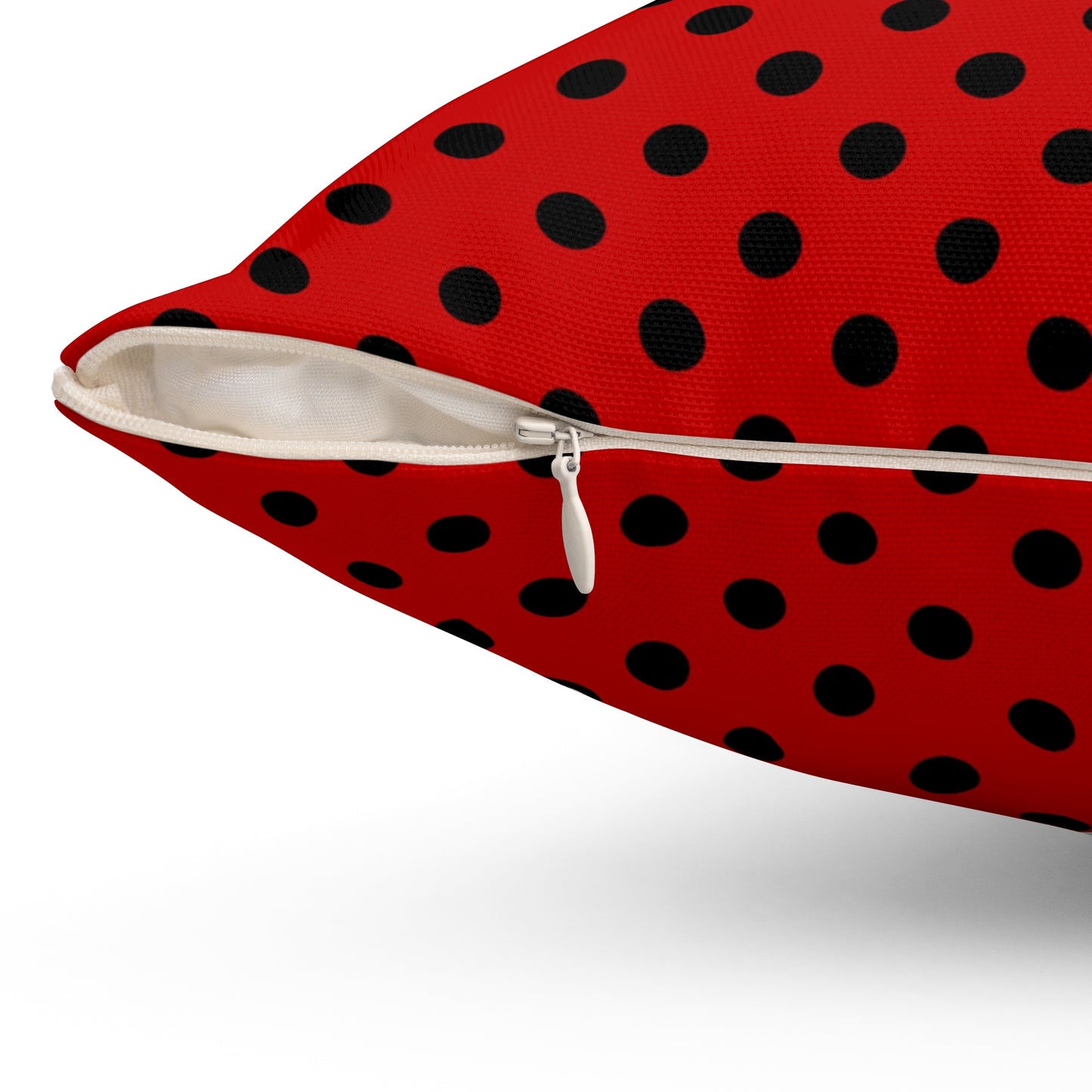 Decorative Spun Polyester Square Pillow, Cute Ladybug Pillow Decor for Home or Office, Stylish Accent for Any Room for Anyone