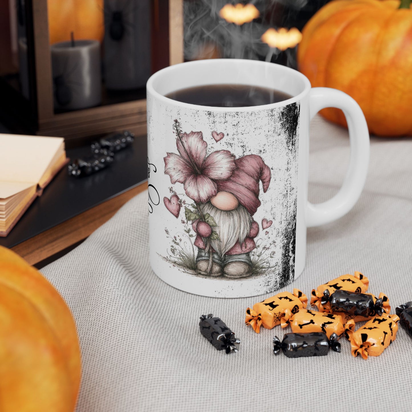 Ceramic Gnome Floral Mug "Forever & Always" — Romantic Anniversary Gift (11oz & 15oz)