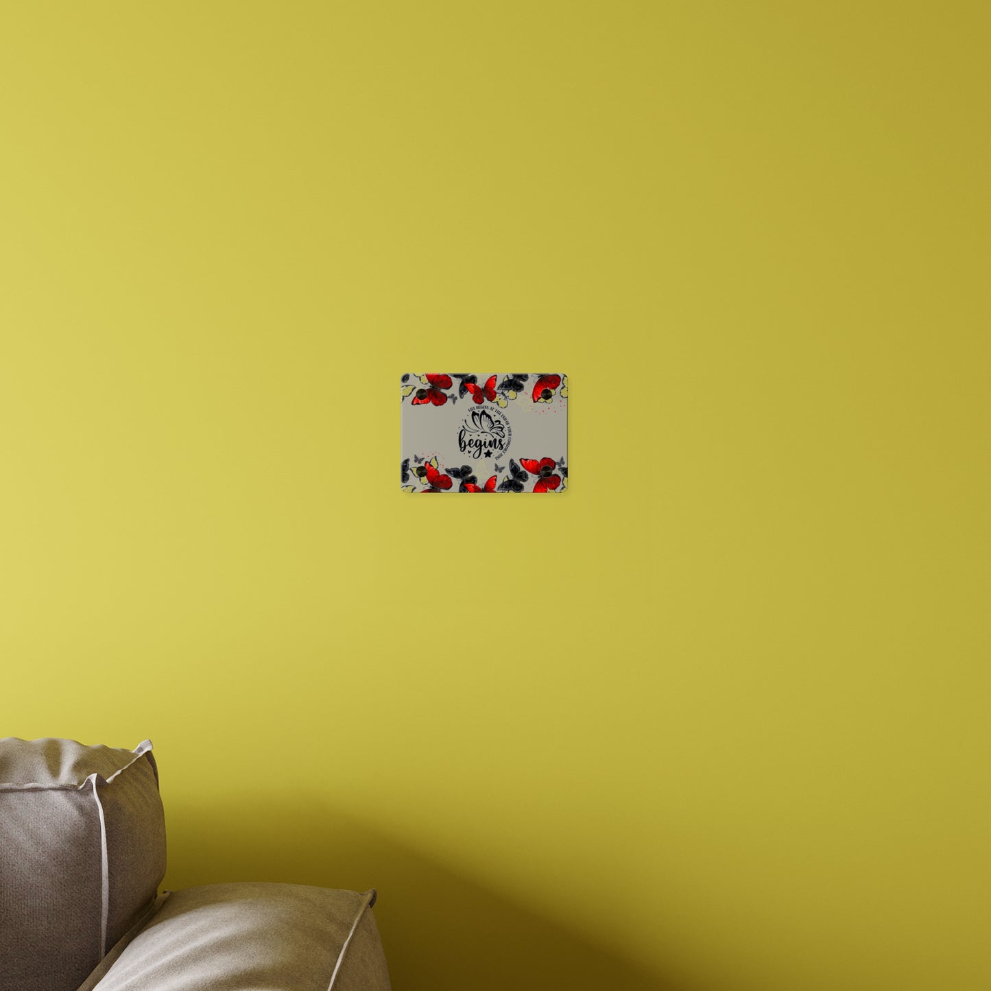 Inspirational Butterfly Acrylic Wall Art Panel - 'Life Begins' Decor