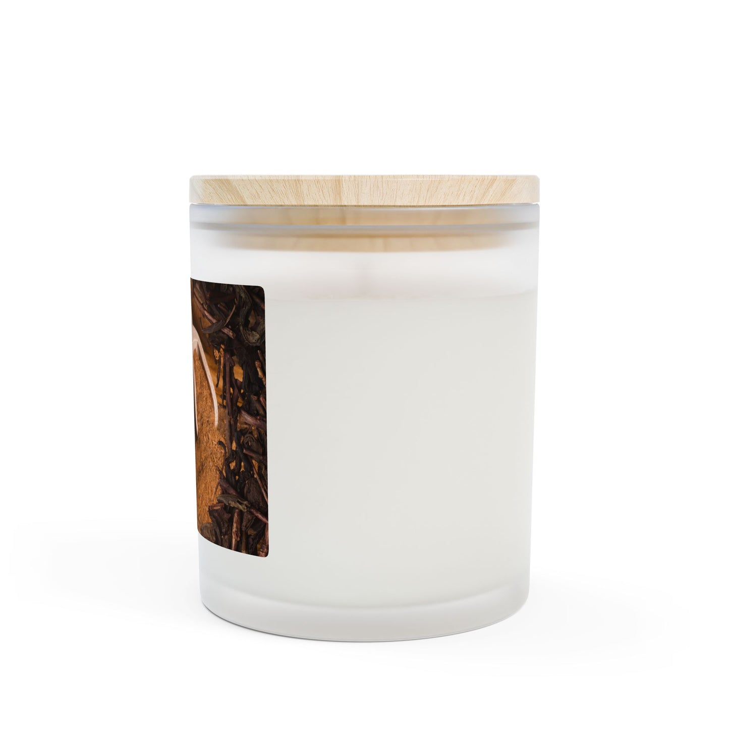 Vanilla Frosted Glass Candle – 11oz Scented Soy Candle with Wooden Lid