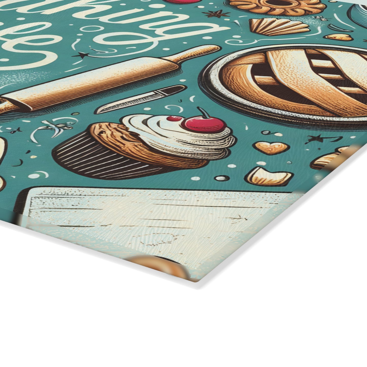Baking Life Glass Cutting Board