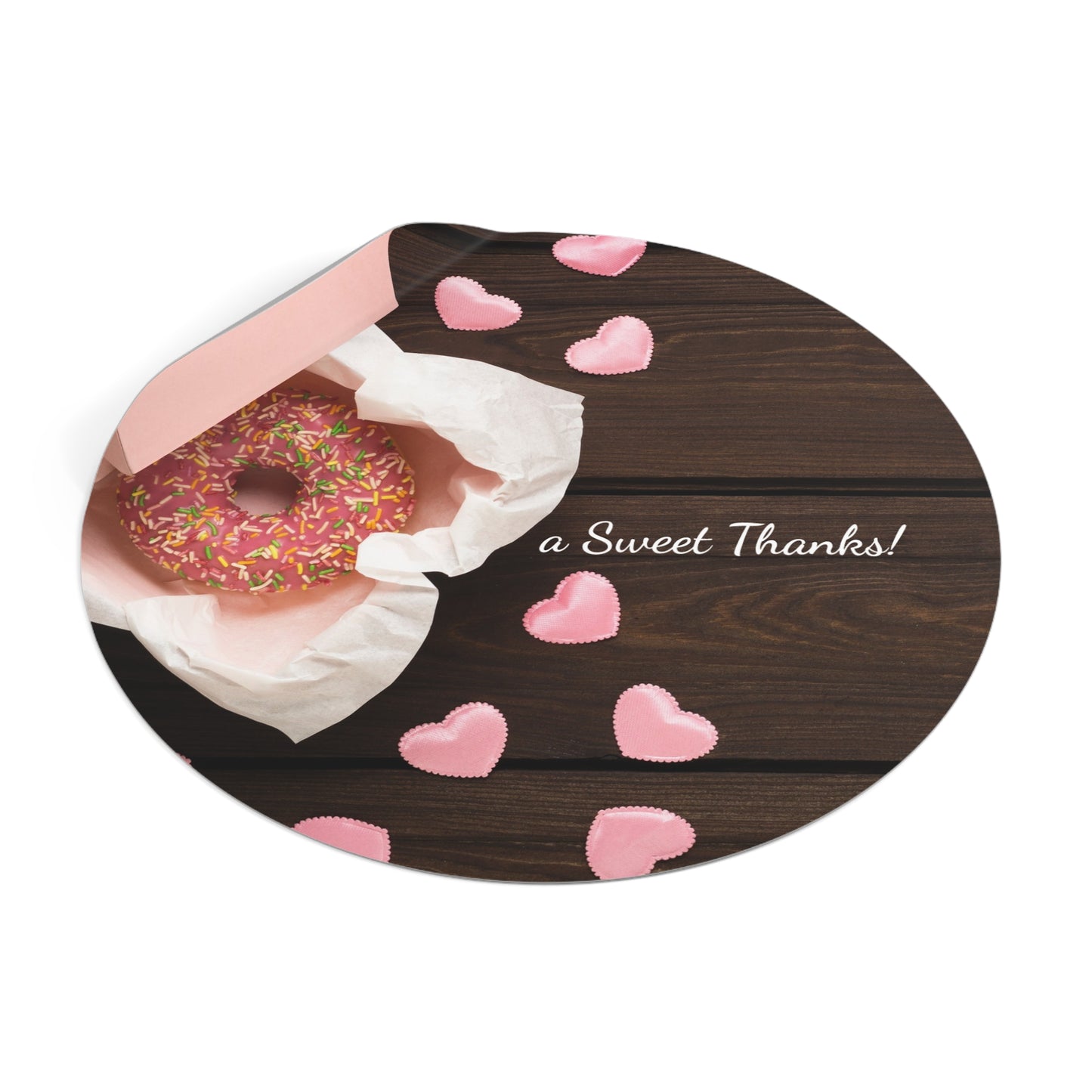Thank You Round Vinyl Stickers, Sweet Thanks Stickers, Wedding Favor Stickers, Love & Gratitude Labels, Heart Celebration Decals