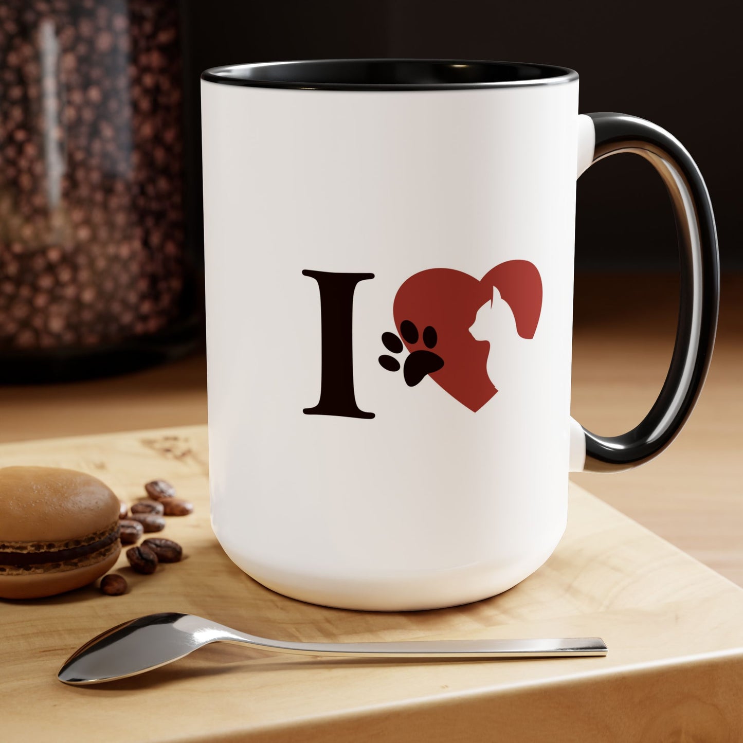 Pet Cat Theme Two-Tone Coffee Mugs, 15oz, Animal Lovers,  Cat Lover Quote, Pet Lovers, Coffee, Tea, Hot Chocolate Lovers, Gift Idea for Any Occasion