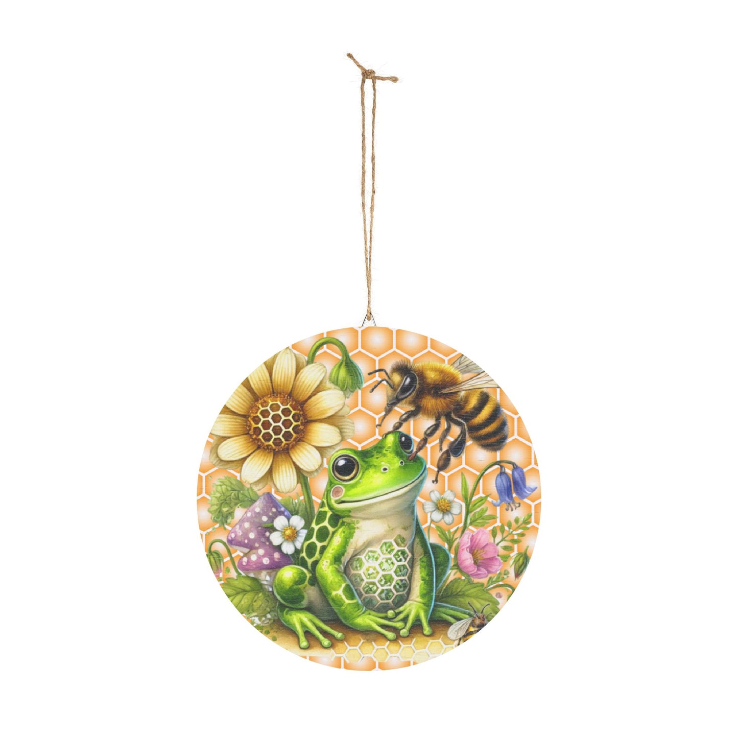 Bee & Frog Nature Rustic Charm Wood Sign - Vibrant Rustic Charm Home Decor