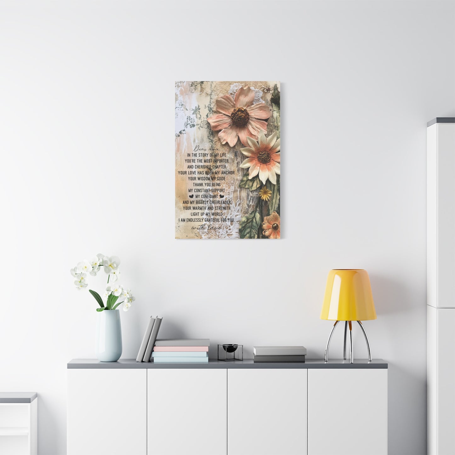 Floral Canvas Wall Art - Heartfelt Mom Appreciation Decor
