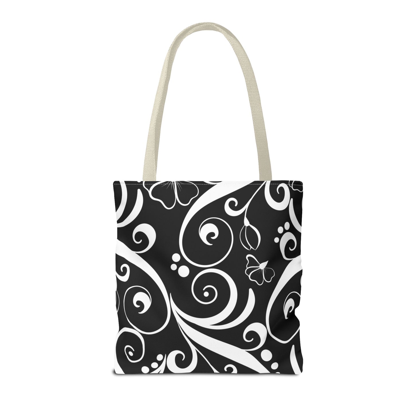 Fashionable Black and White Pattern Tote Bag (AOP), Stylish, Great Gift Idea for Birthdays, Holidays, Any Occasion for Anyone