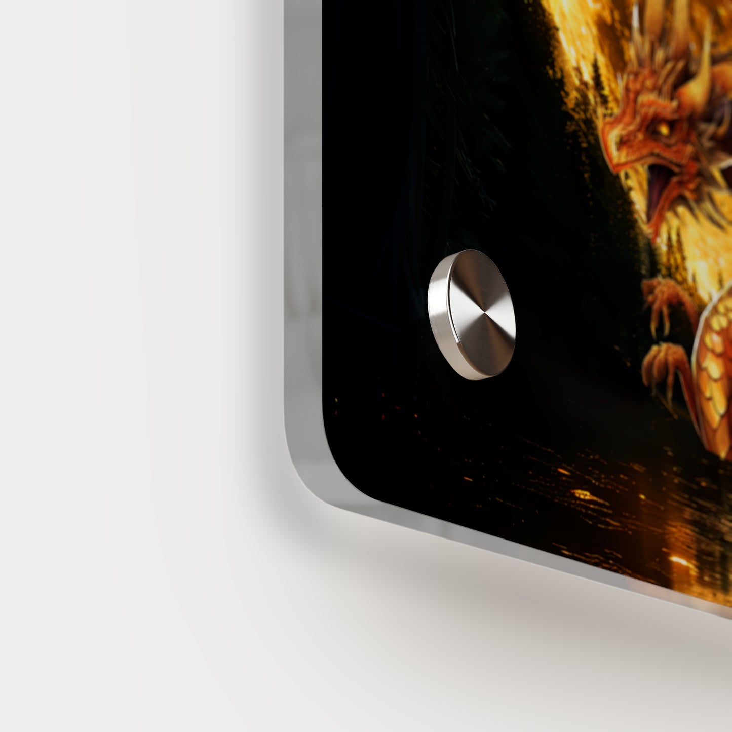 Gothic Theme Acrylic Wall Art Panel, Purple Dragon with Moon Background, Dragon Lovers, For Anyone, Accent for Any Room