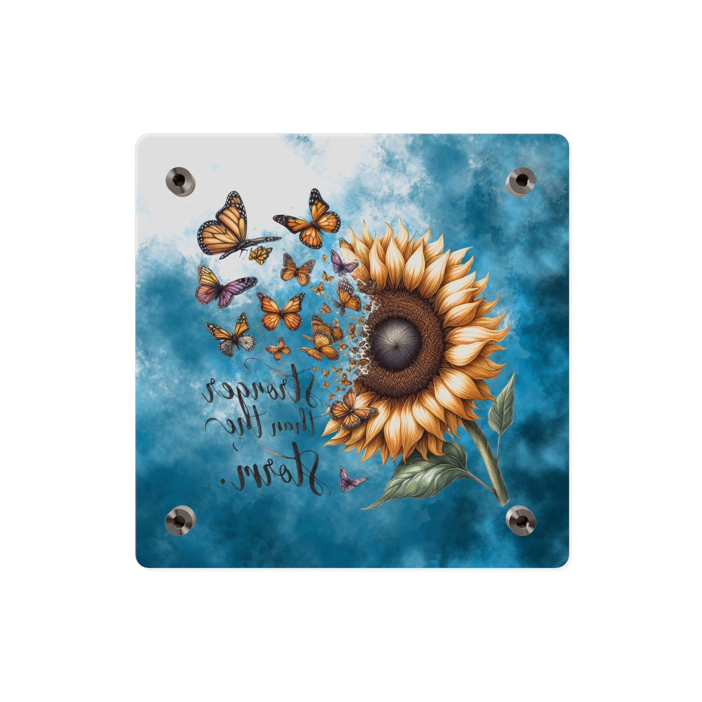 Inspirational Sunflower Acrylic Wall Art Panel - "Stronger Than The Storm"