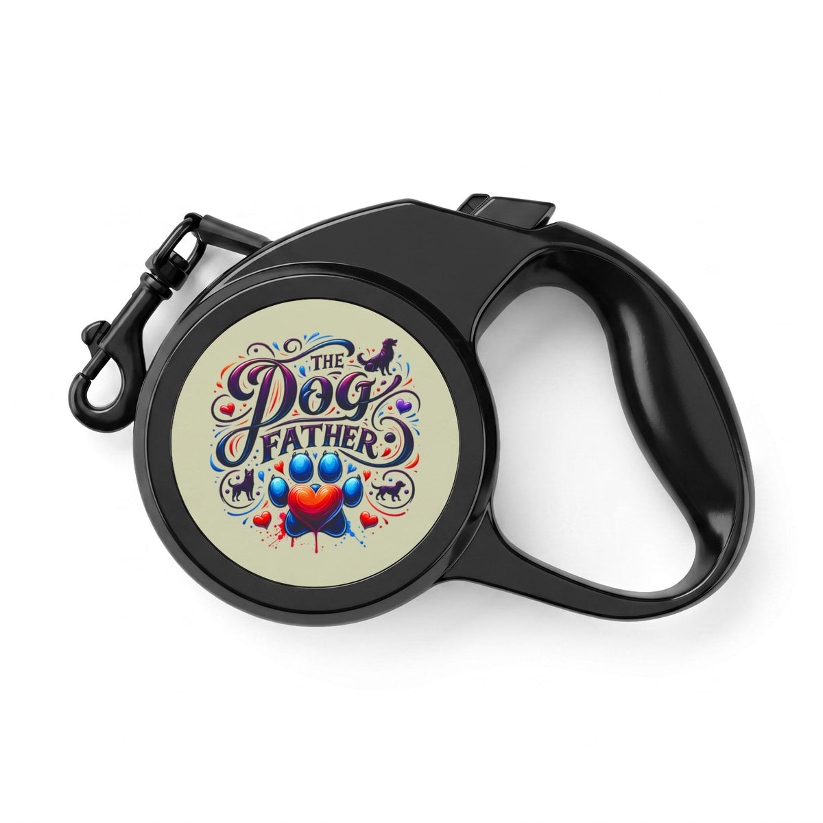 Retractable Pet Leash — "The Dog Father" Paw Print Design