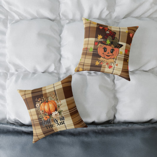 Fall Decor Square Poly Canvas Pillow, Stylish Two-Sided Fall Quote Decor Pillow for Home or Office, Beautiful Accent for Any Room