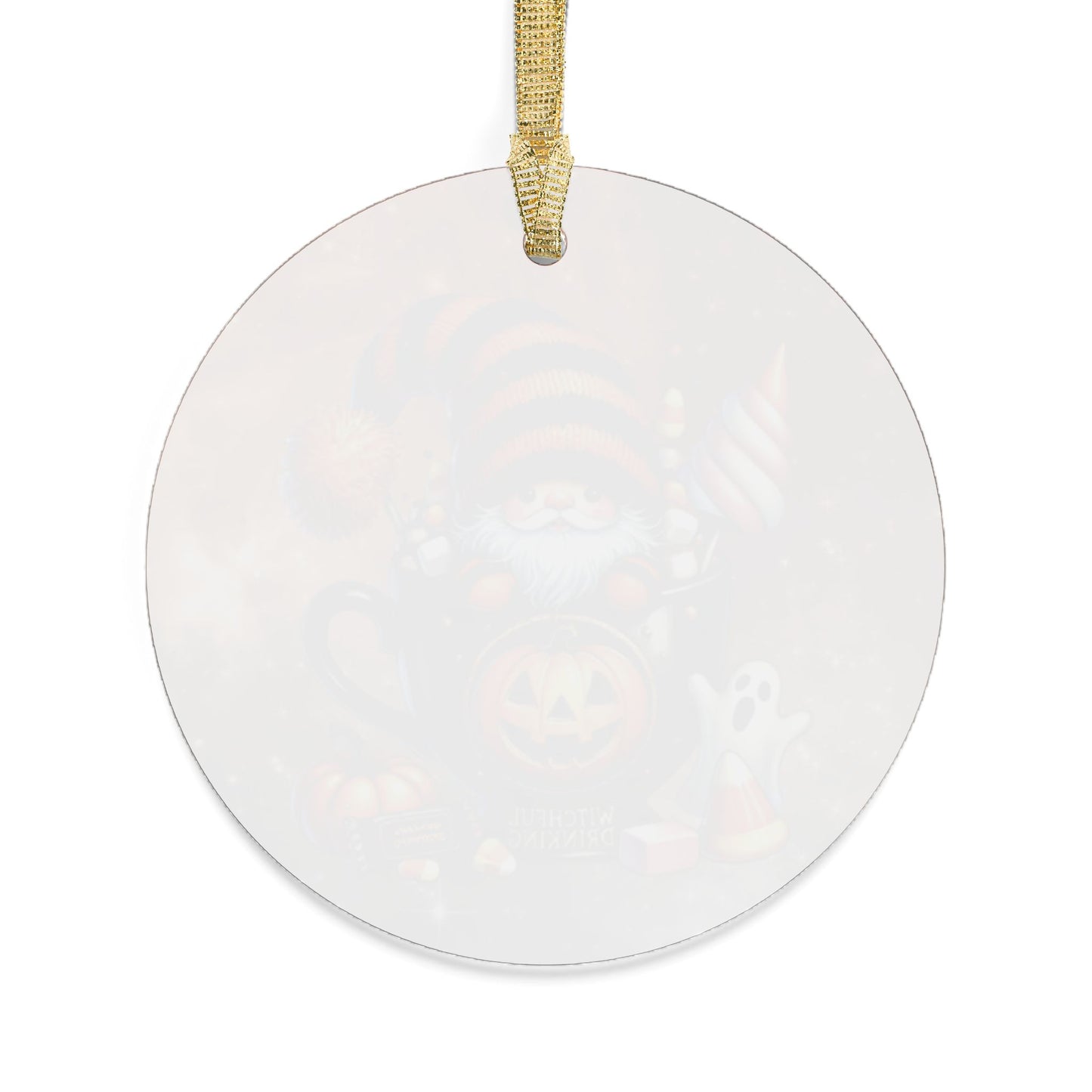 Halloween Acrylic Ornaments - Whimsical Gnome Mug Design - Holiday Ornaments