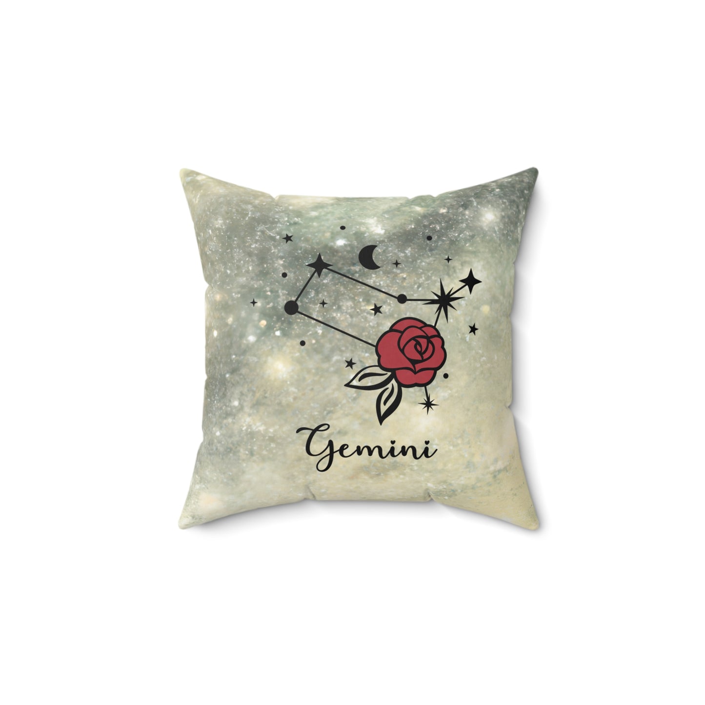 Gemini Zodiac Rose Pillow, Astrology Home Decor, Gift for Astrology Lovers, Star Sign Cushion, Cosy Decorative Pillow