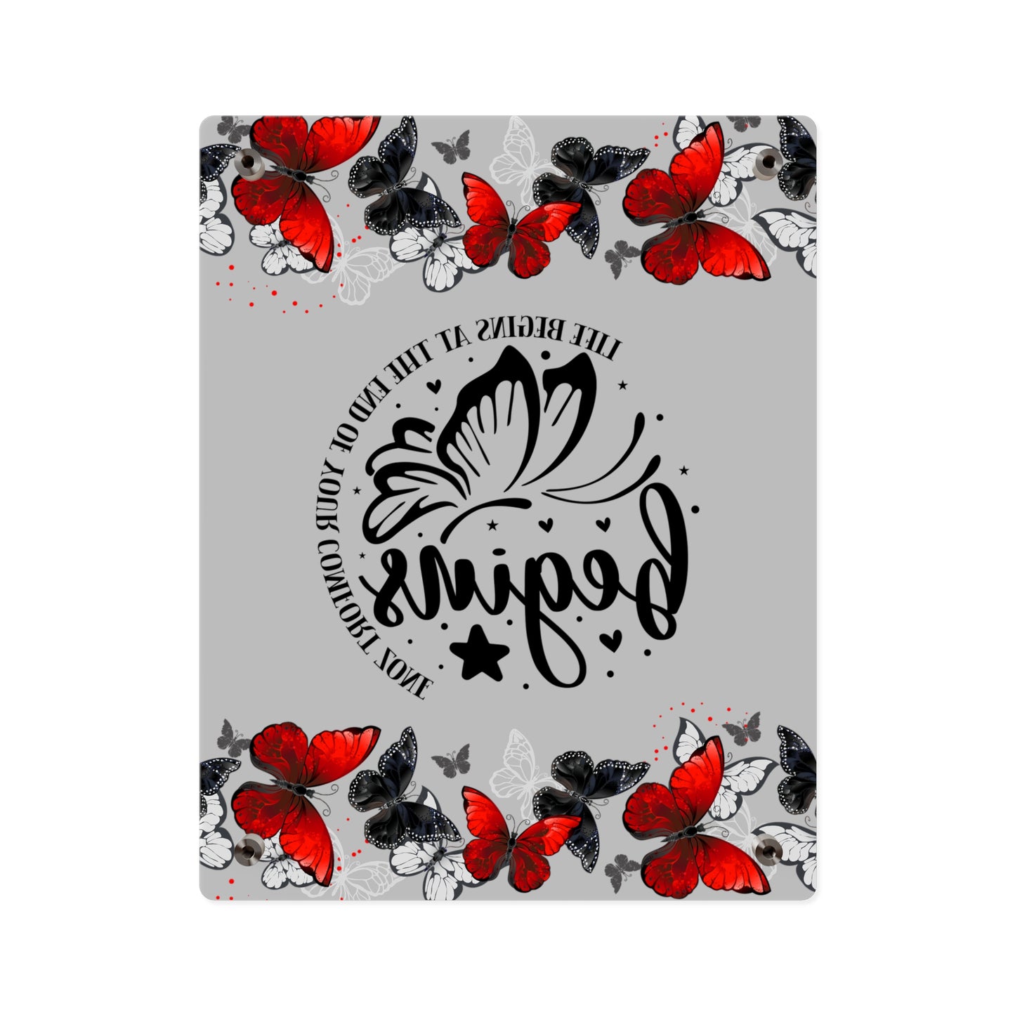 Inspirational Butterfly Acrylic Wall Art Panel - 'Life Begins' Decor