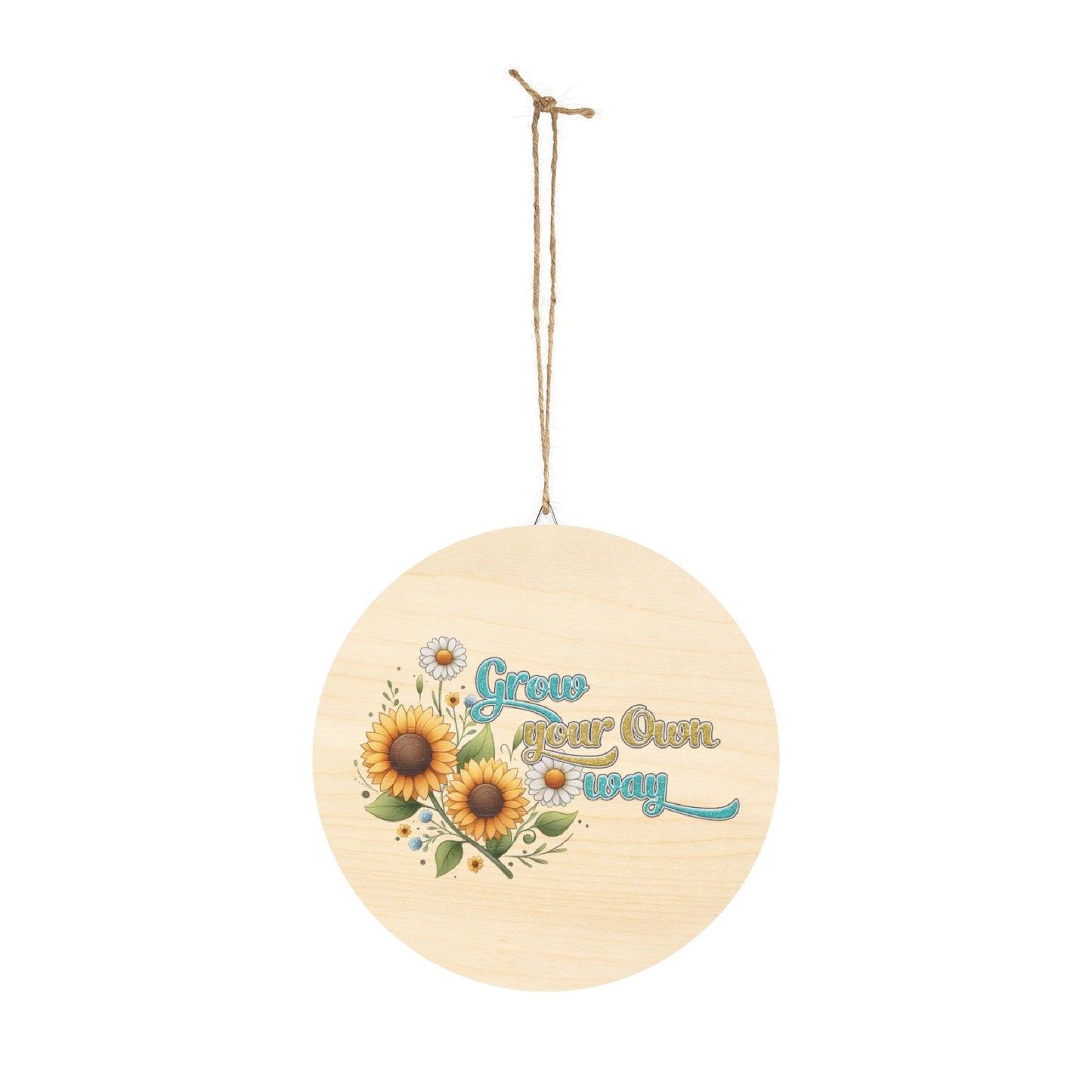 Rustic Charm Wood Signs - Grow Your Own Way Inspirational Quote Sunflower Gift