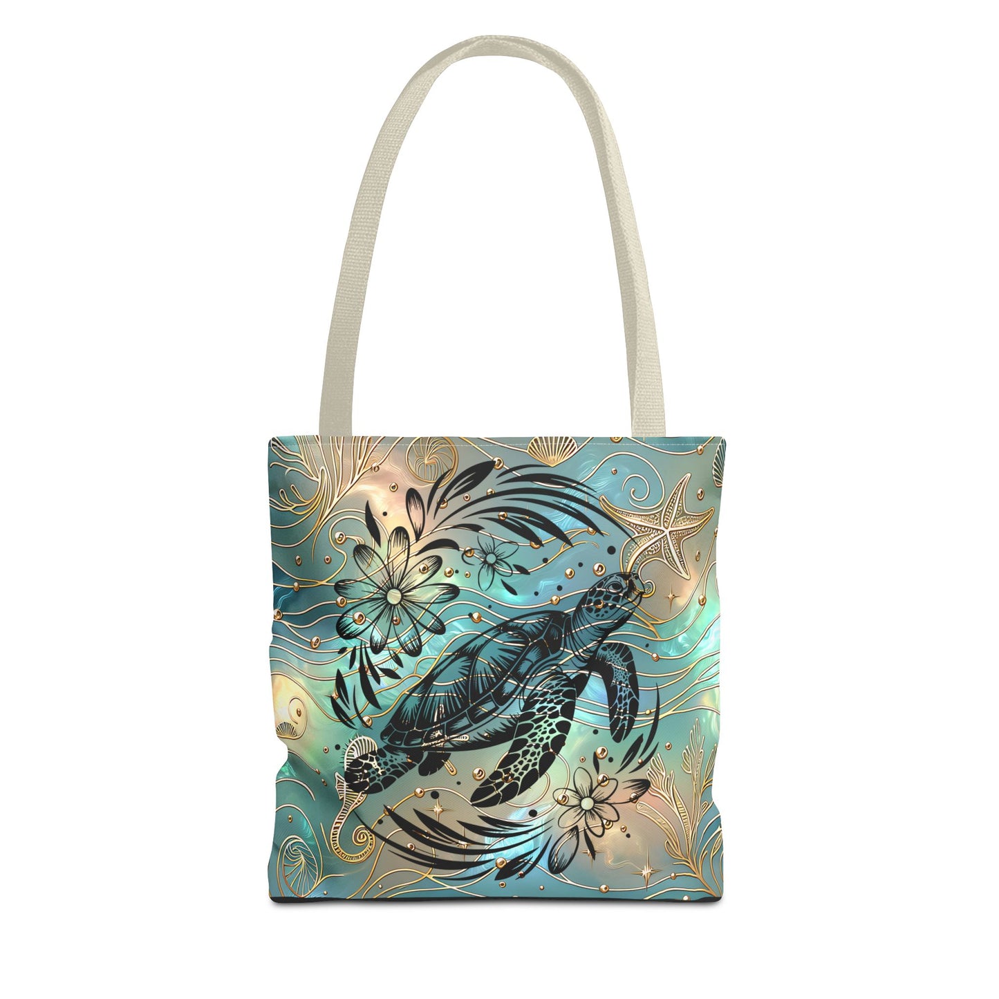 Ocean-Inspired Turtle Tote Bag - Beach Lover's Canvas Eco-Friendly Summer Gift