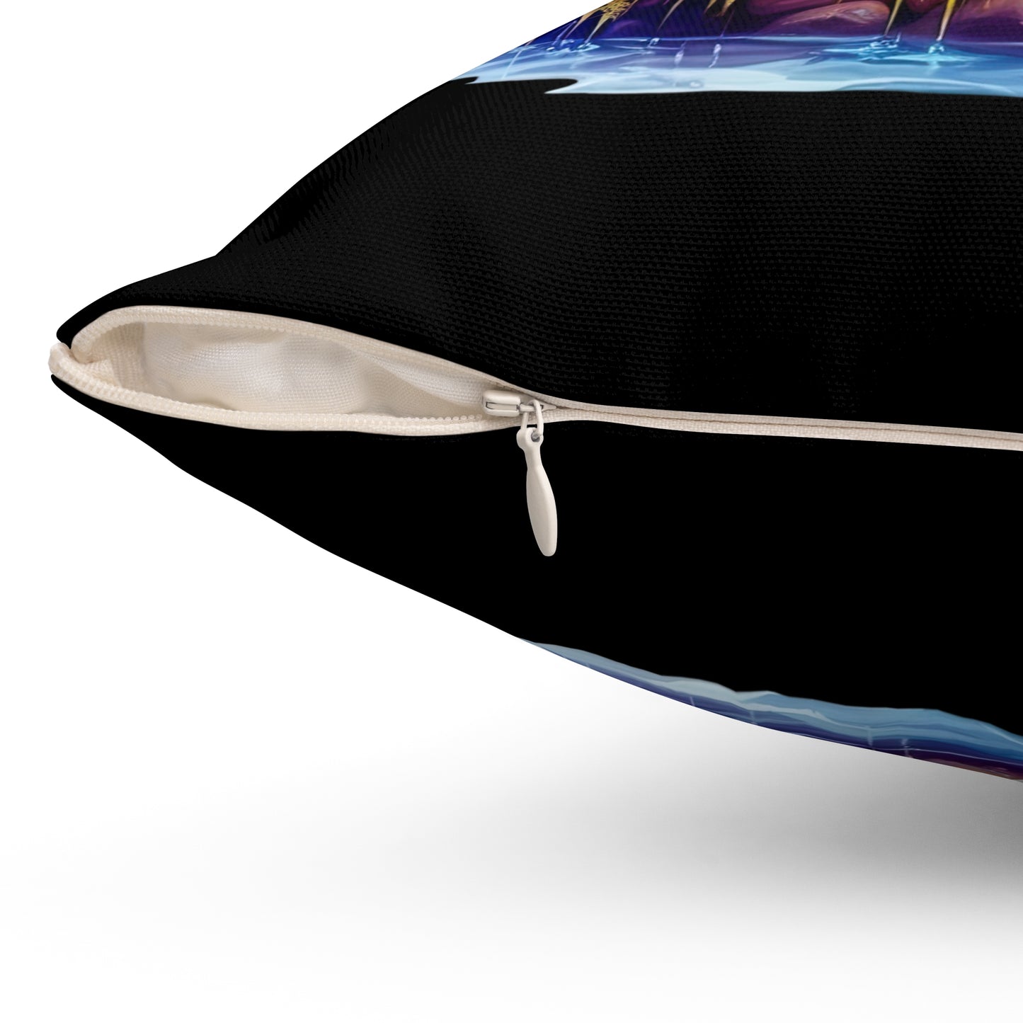 Mushroom with Frogs Spun Polyester Square Pillow, Stylish Mushroom with Frogs Decor for Home or Office, Great Gift Idea for Any Occasion