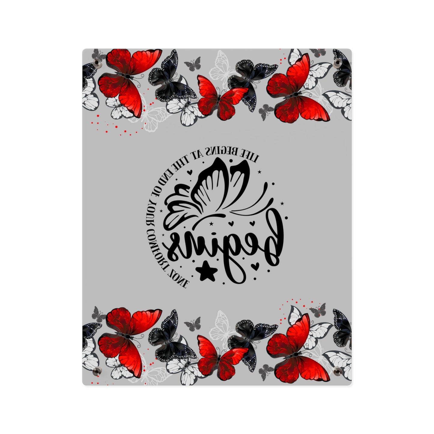 Inspirational Butterfly Acrylic Wall Art Panel - 'Life Begins' Decor