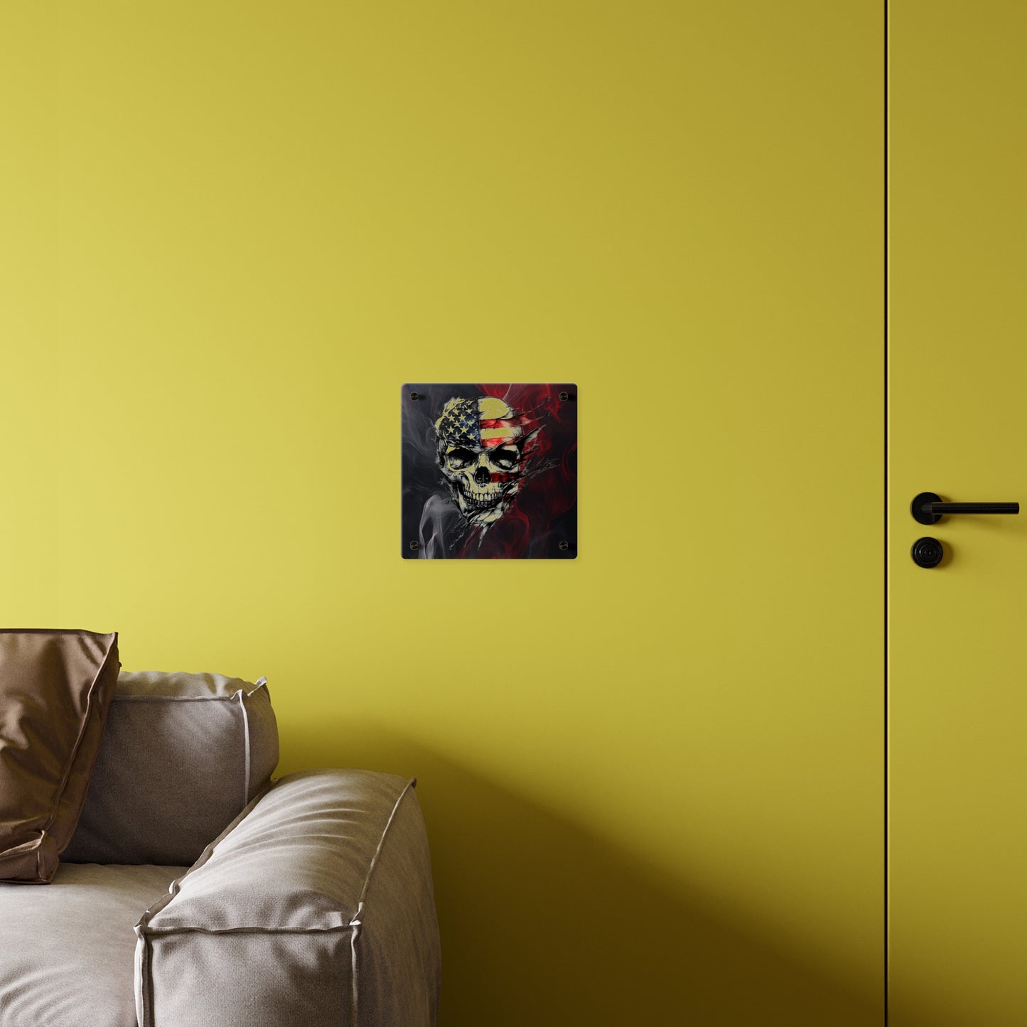 American Skull Acrylic Wall Art Panels - Edgy Decor for Rebels & Patriotic Souls