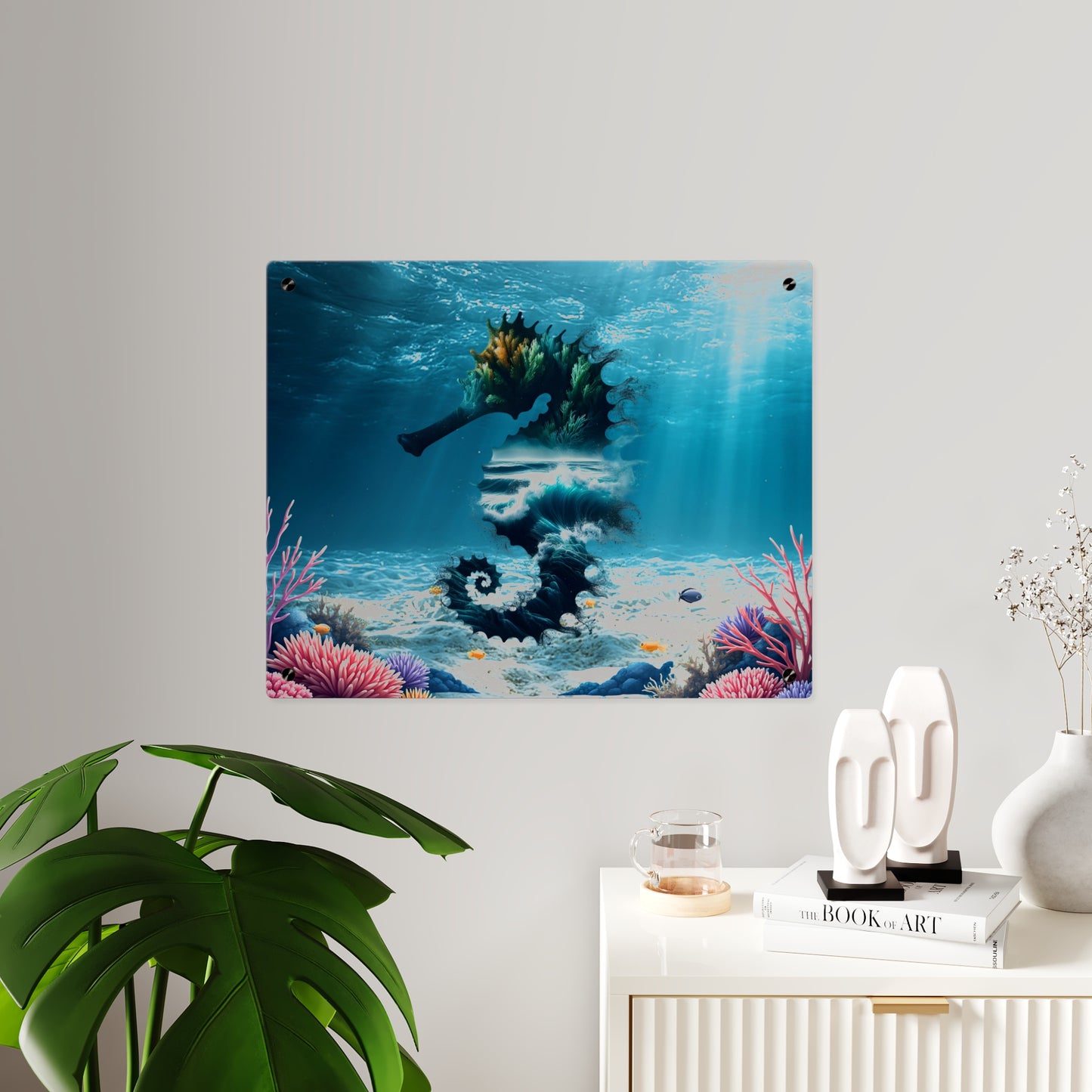 Acrylic Wall Art Panel — Underwater Seahorse Ocean Scene Panel