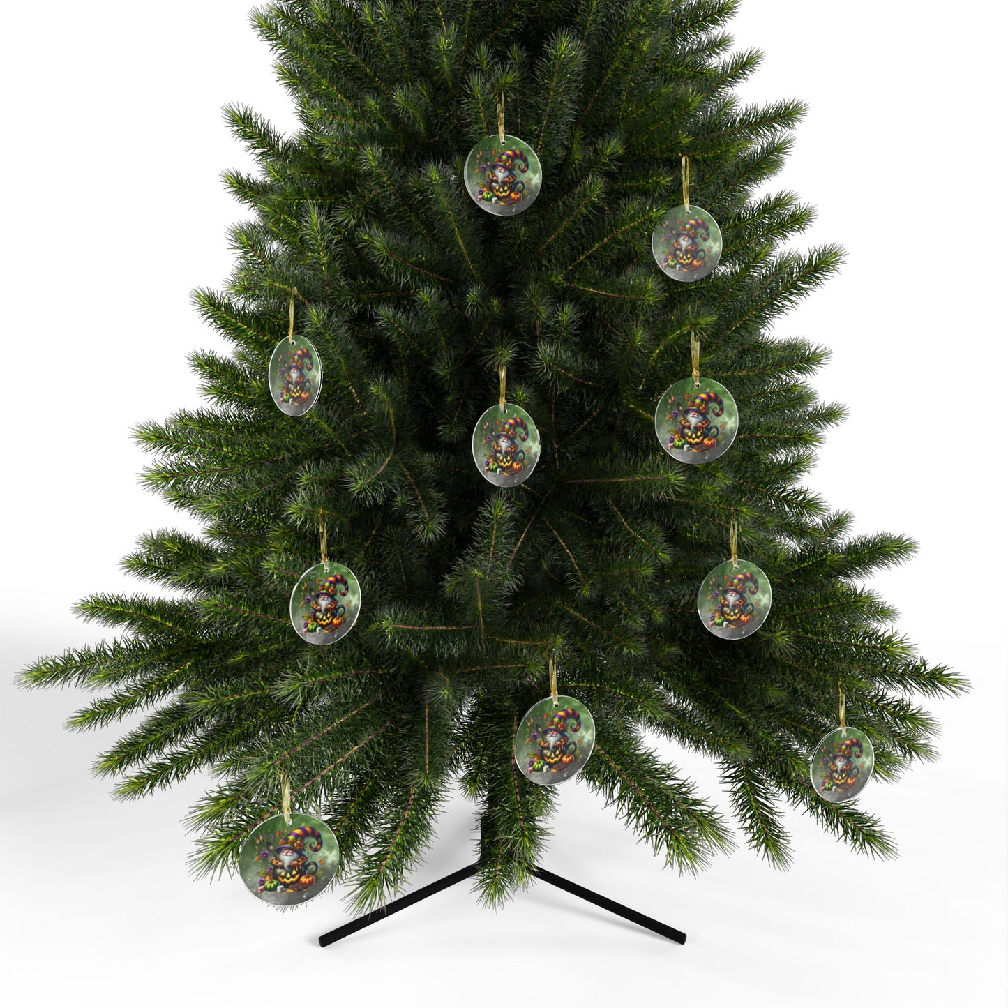 Halloween-Themed Acrylic Ornaments with Whimsical Wizard - Holiday Ornaments