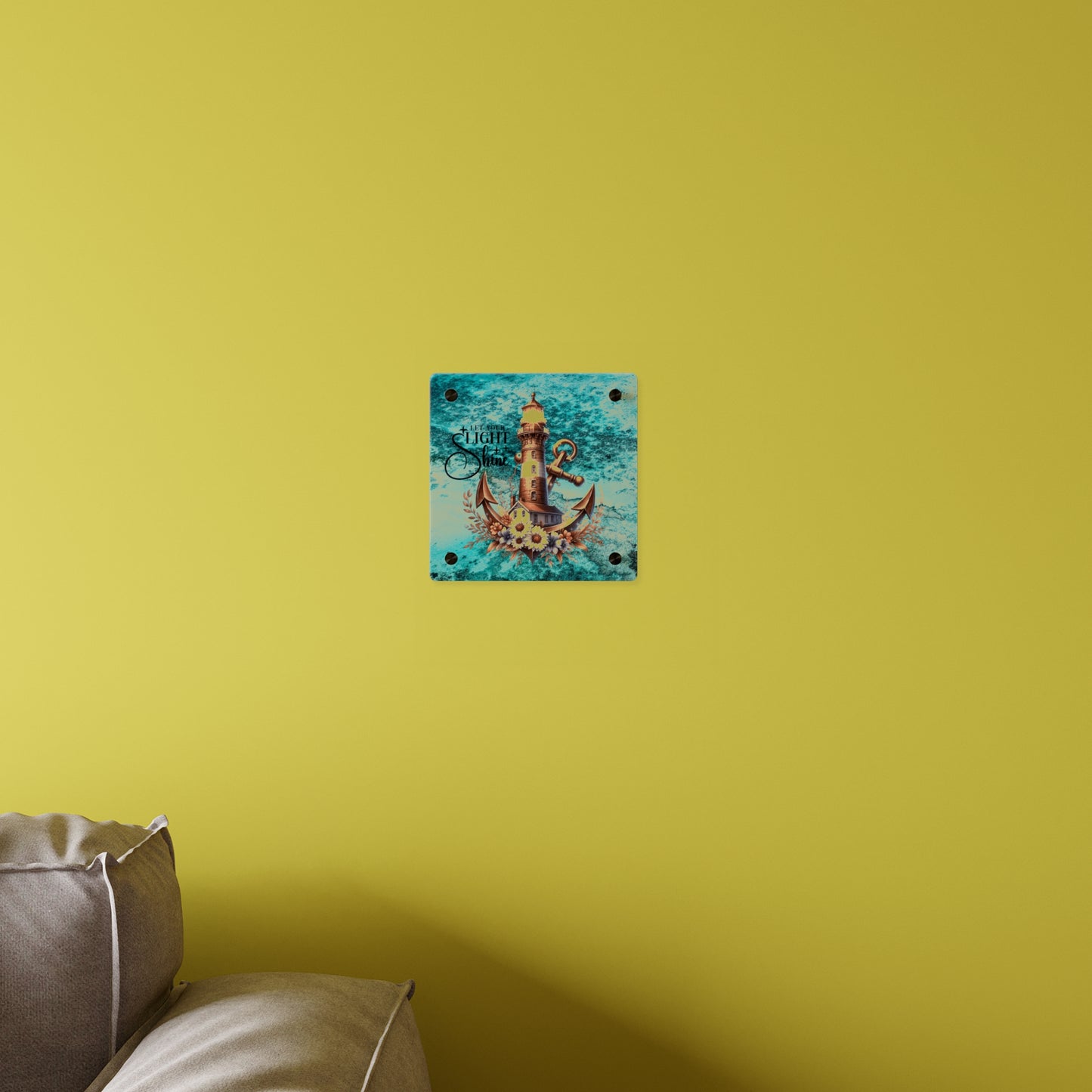 Nautical Acrylic Wall Art Panel - "Let Your Light Shine" Home Decor