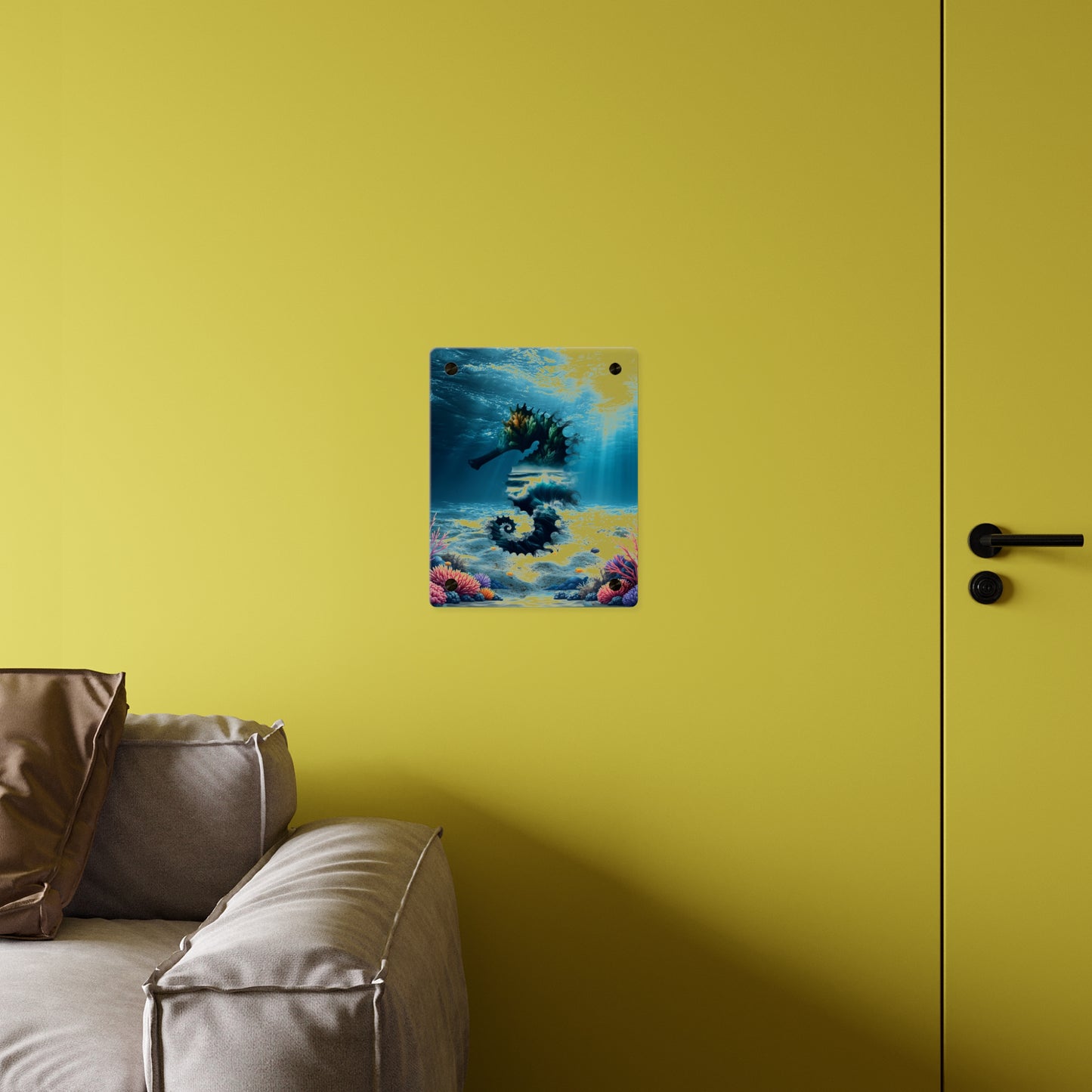 Acrylic Wall Art Panel — Underwater Seahorse Ocean Scene Panel
