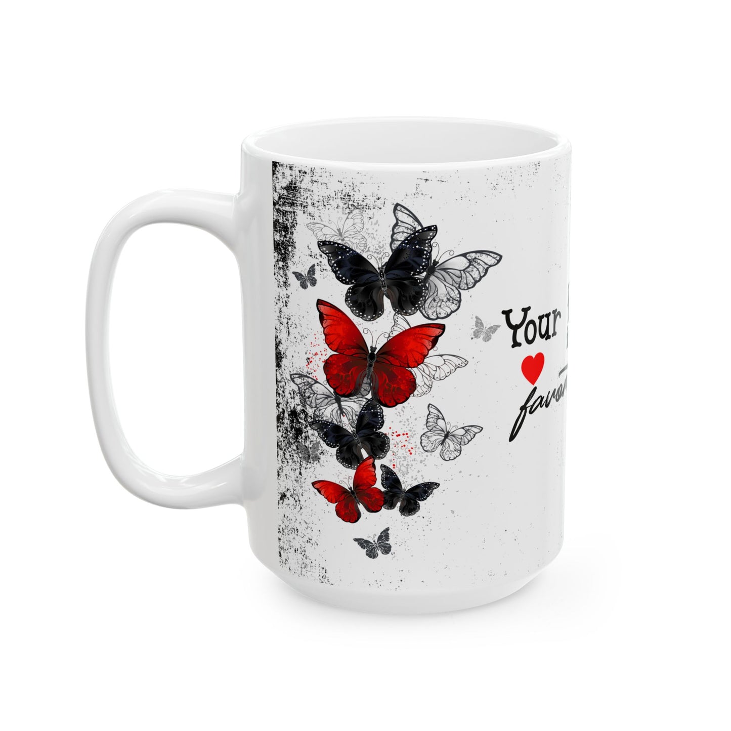 Romantic Heartbeat With Butterflies Ceramic Mug – “Your Heartbeat Is My Favorite Song” Gift