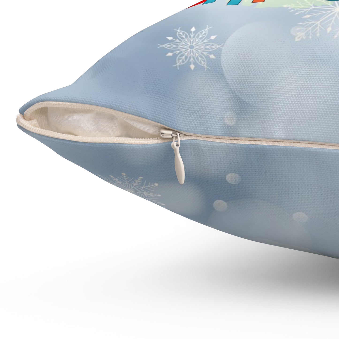 Christmas Theme Decorative Spun Polyester Square Pillow, Animal Lovers, Pet Lovers Holiday Pillow Decor, Accent for Any Room for the Holidays