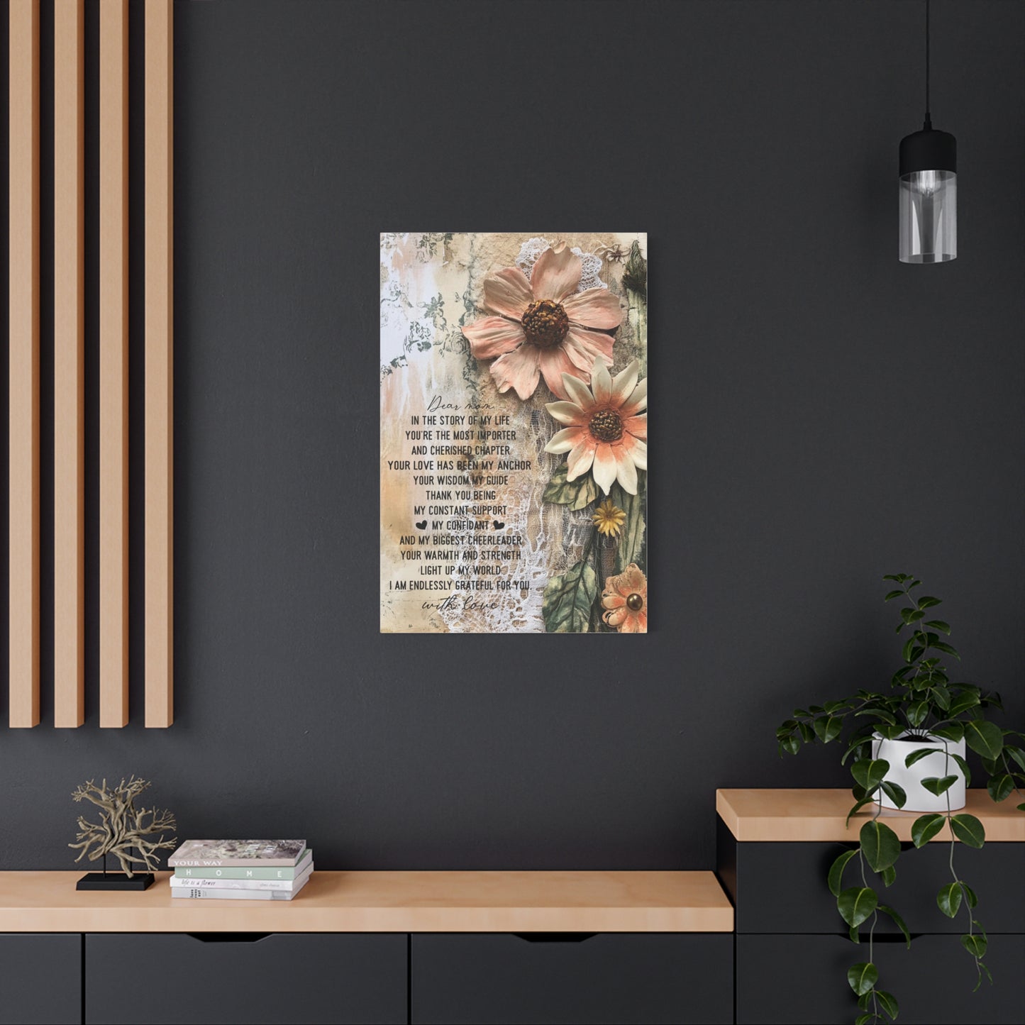 Floral Canvas Wall Art - Heartfelt Mom Appreciation Decor