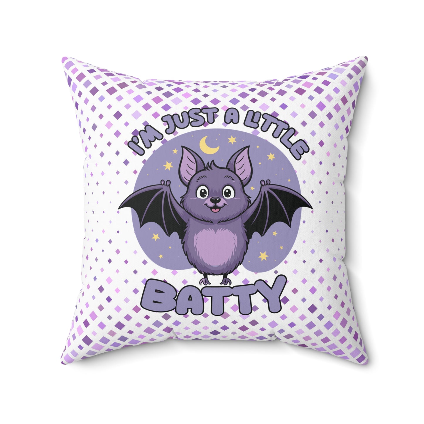 Cute Batty Pillow - I'm Just a Little Batty, Halloween Decor, Animal Lover Gift, Kids Room Cushion, Fun Home Accent