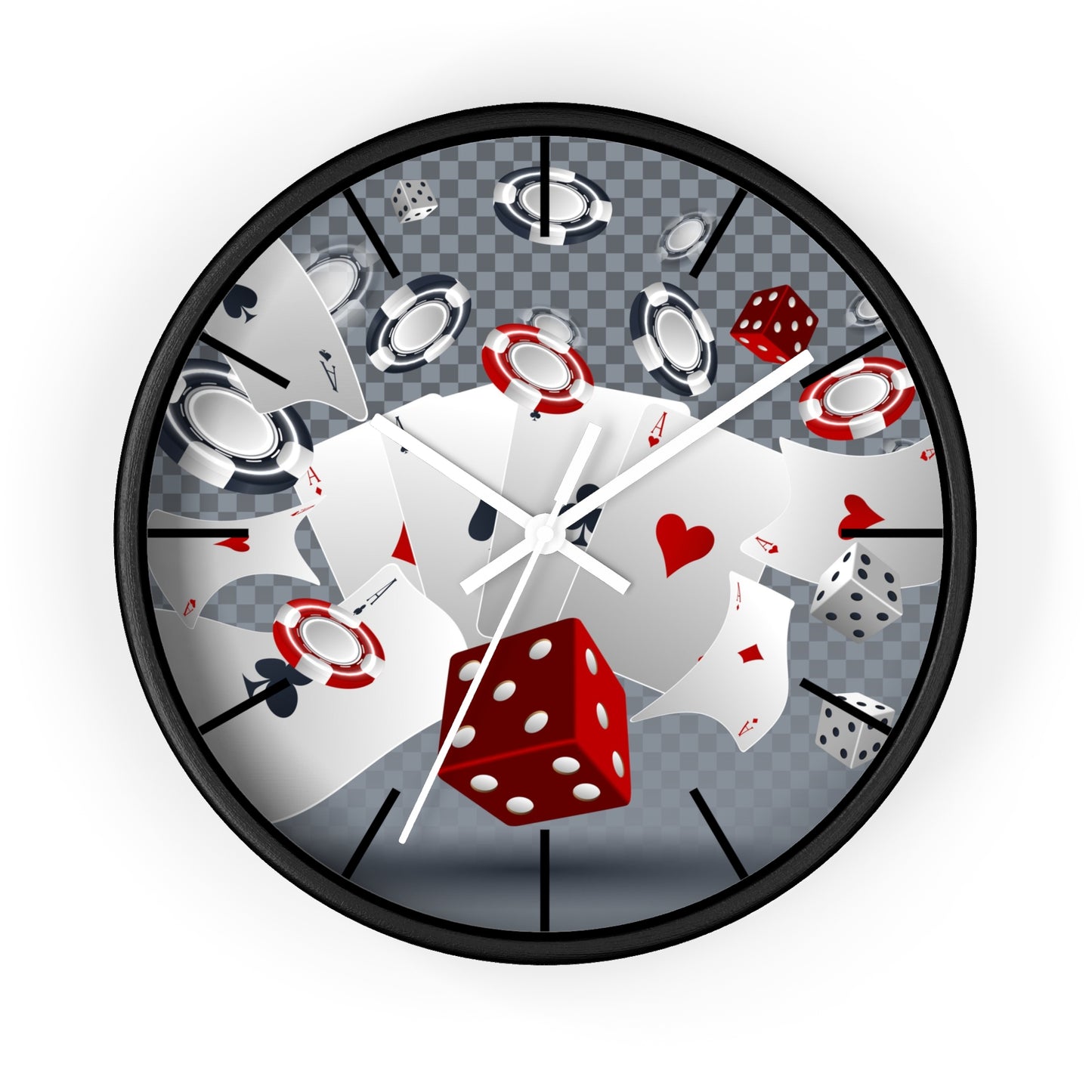 Poker Wall Clock - Game Room Man Cave Decor Gift