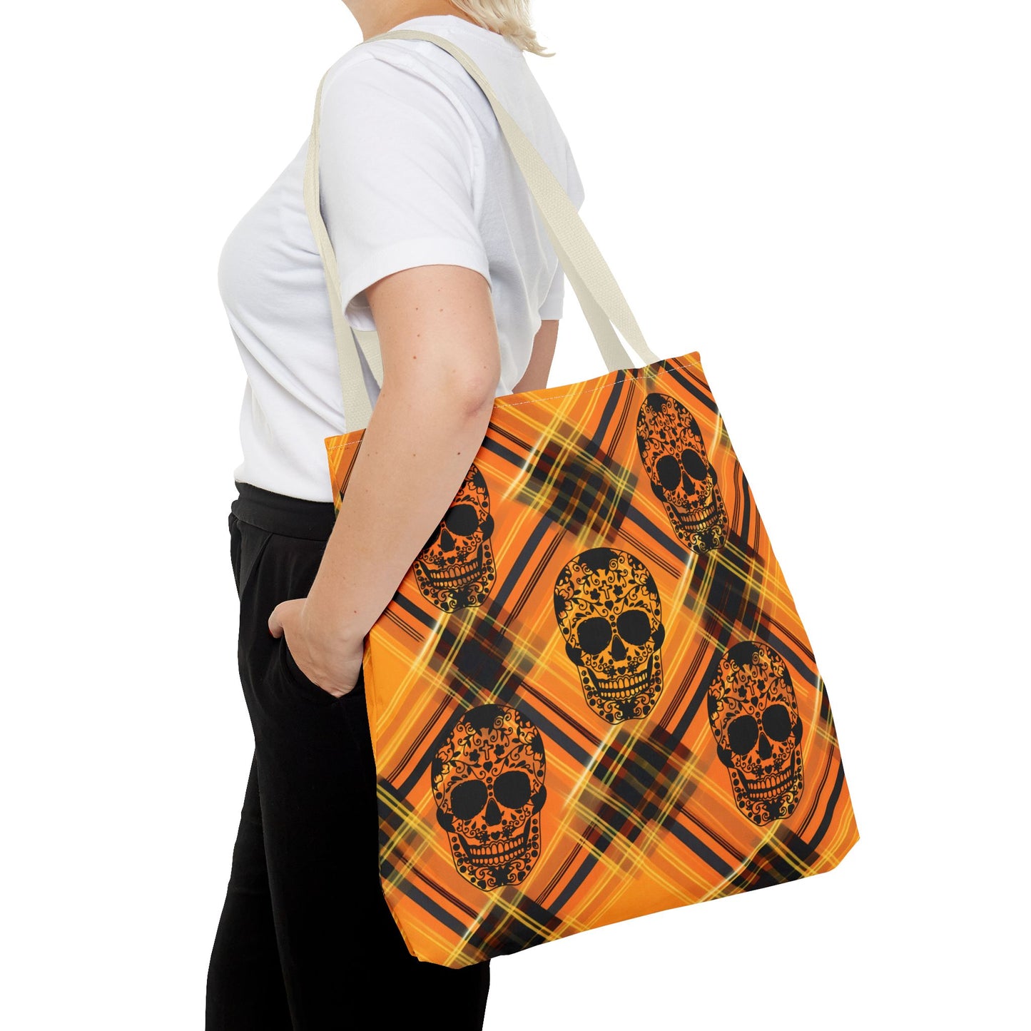 Fashionable Halloween Theme Tote Bag (AOP), Stylish and Festive for Everyday, Perfect for Halloween Lovers, For Anyone