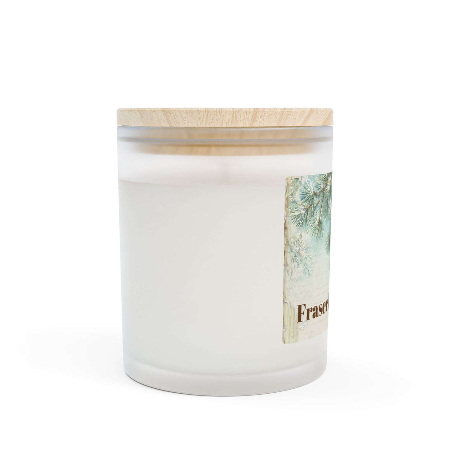 Vanilla Frosted Glass Candle – 11oz Scented Soy Candle with Wooden Lid