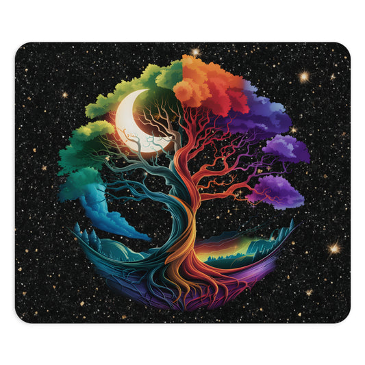Colorful Cosmic Tree Desk Mouse Pad - Perfect for Nature Lovers