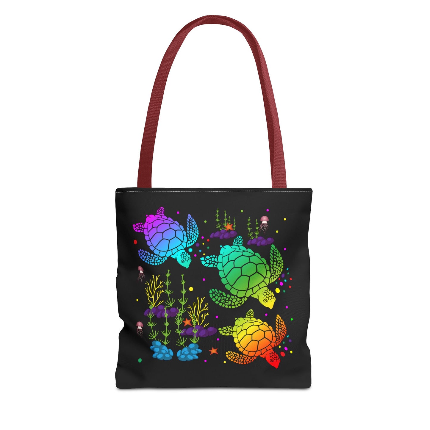 Rainbow Turtle Tote Bag - Eco-Friendly Reusable Shopper, Beach Bag, Gift for Ocean Lovers, Summer Fun, Art Tote
