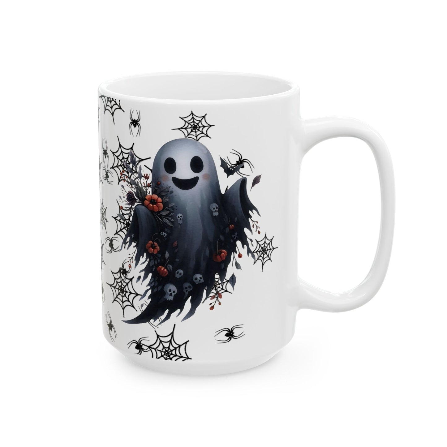 Spooky Cute Ghost Halloween Ceramic Mug, Coffee Cup for Autumn Decor, Gift for Witch Lovers, Tea Mug for Haunting Vibes, 11oz or 15oz Options