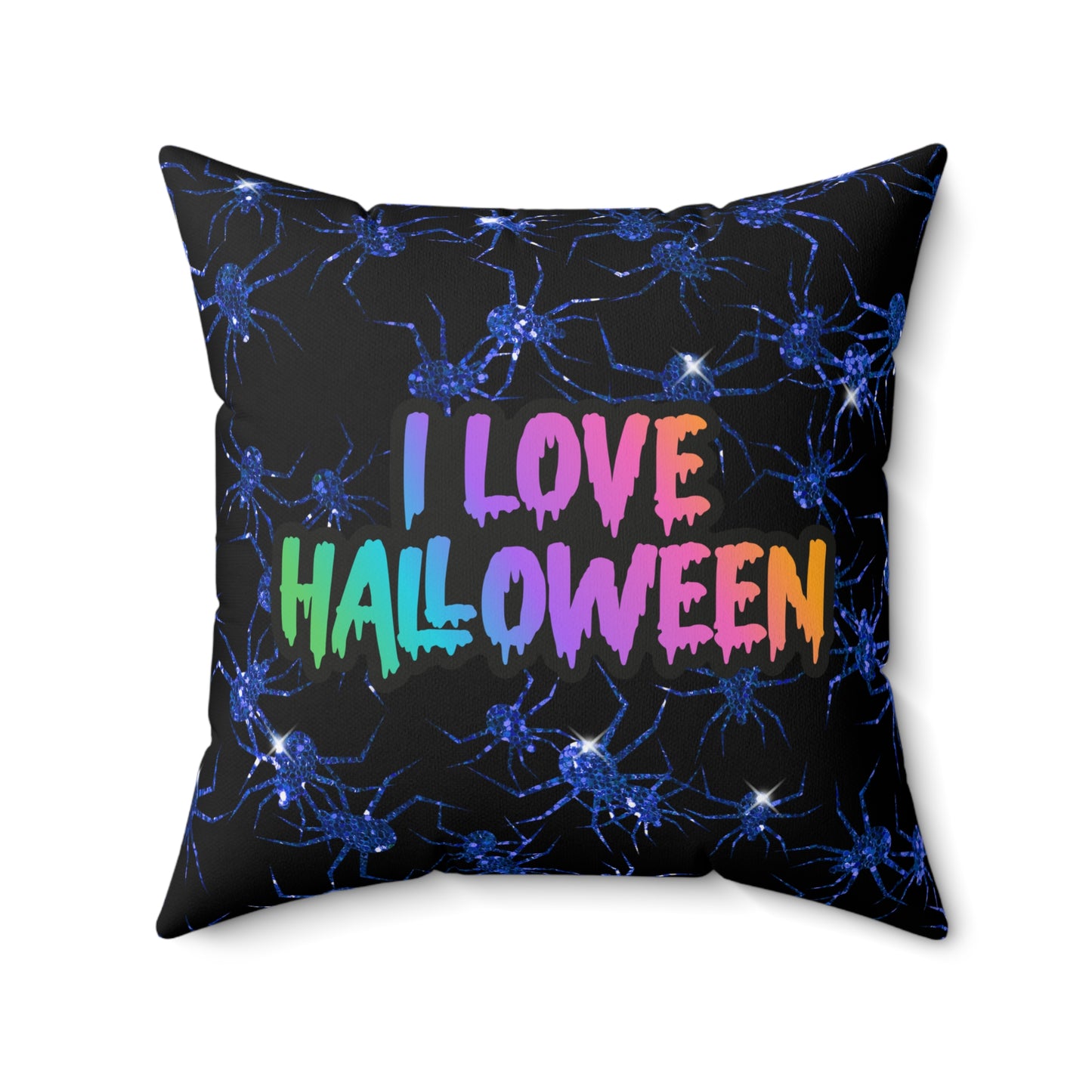 Halloween Throw Pillow, I Love Halloween Decor, Spun Polyester Cushion, Festive Home Accent, Spooky Gift Idea, Fall Celebration