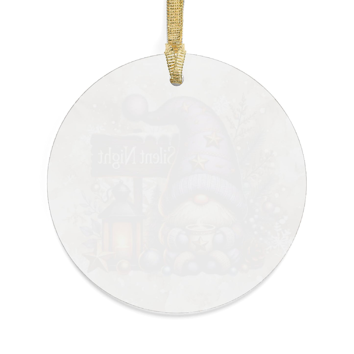 Silent Night Christmas Acrylic Ornament - Festive Gnome Holiday Decoration