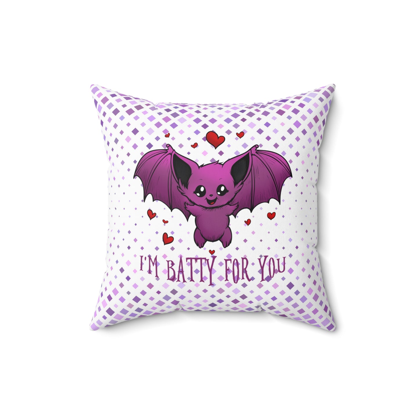 Cute Batty for You Pillow - Adorable Decor for Halloween, Valentine's Day, Cozy Home, Gifts for Bat Lovers, Fun Bedroom Accent