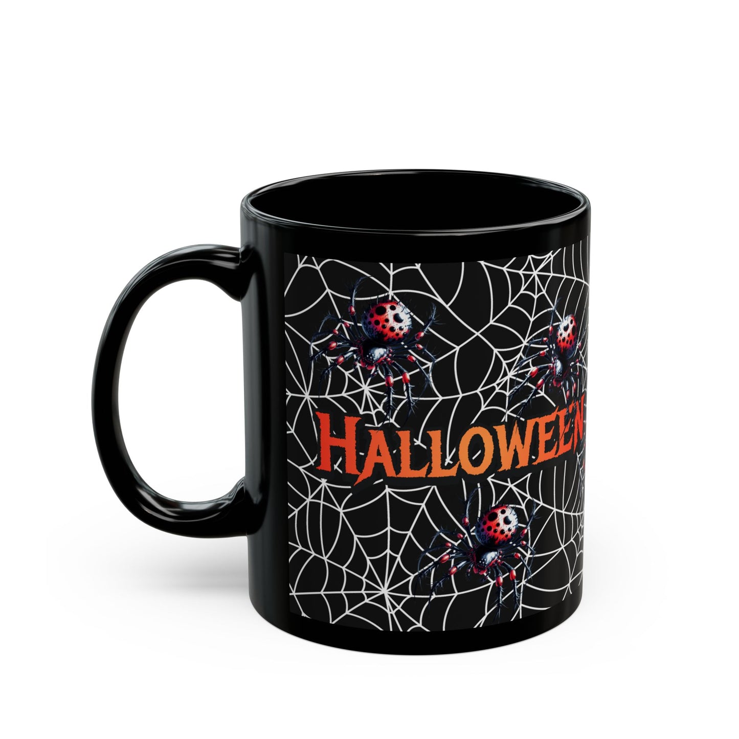 Halloween Spider Mug, Spooky Coffee Cup, Black Mug for Halloween, Halloween Decor, Fun Gift for Halloween Lovers, Unique Drinkware