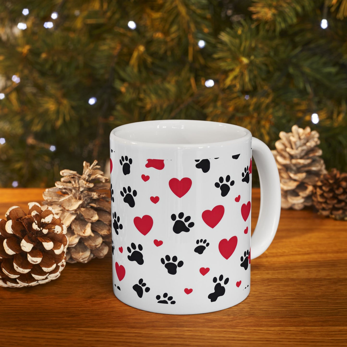 Valentine Paw Print Ceramic Mug – I Love My Furry Valentine (11oz & 15oz)