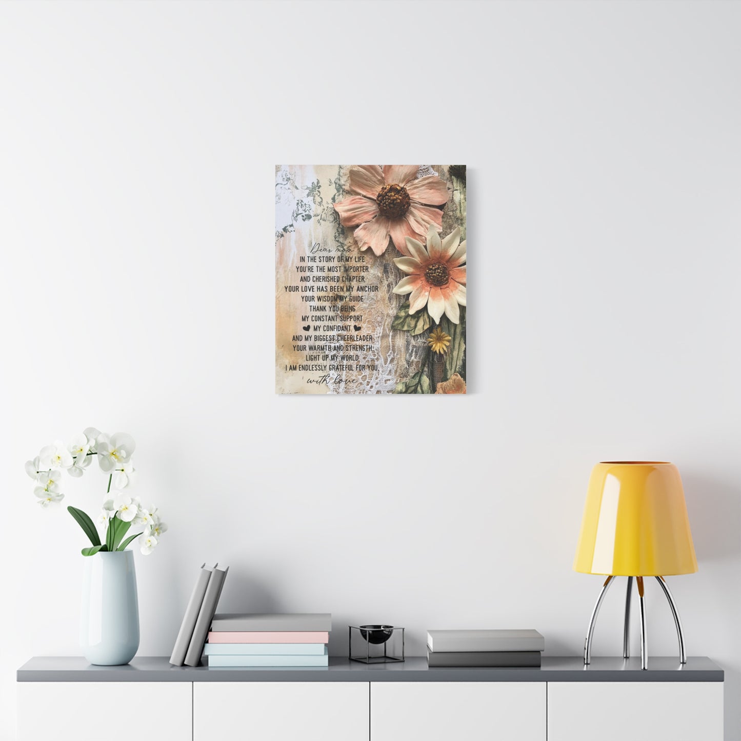 Floral Canvas Wall Art - Heartfelt Mom Appreciation Decor