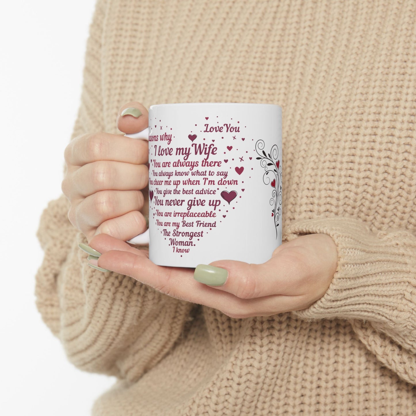 "Reasons Why I Love My Wife" Ceramic Mug — Romantic Valentine’s Day Coffee Cup (11oz/15oz)