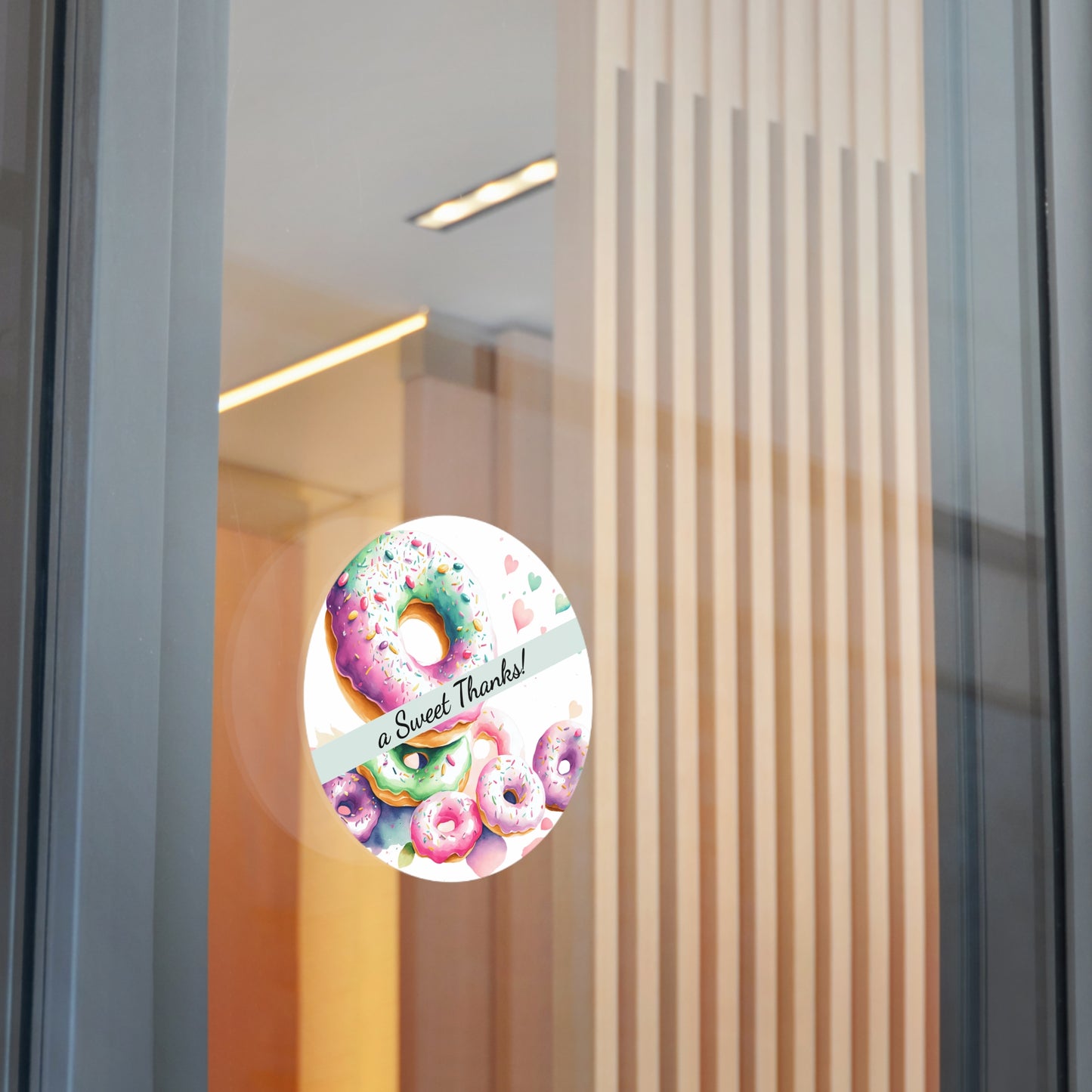 Custom Donut Round Vinyl Stickers | Sweet Thanks, Gift Labels, Party Favors, Wedding Decor, Custom Stickers