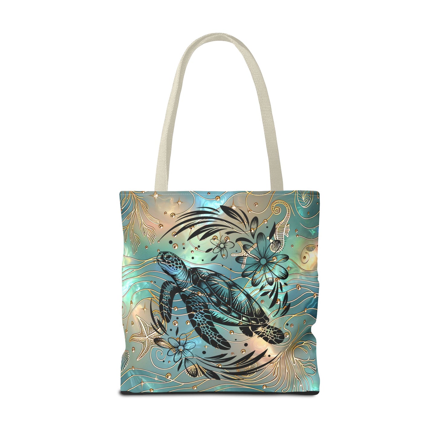 Ocean-Inspired Turtle Tote Bag - Beach Lover's Canvas Eco-Friendly Summer Gift