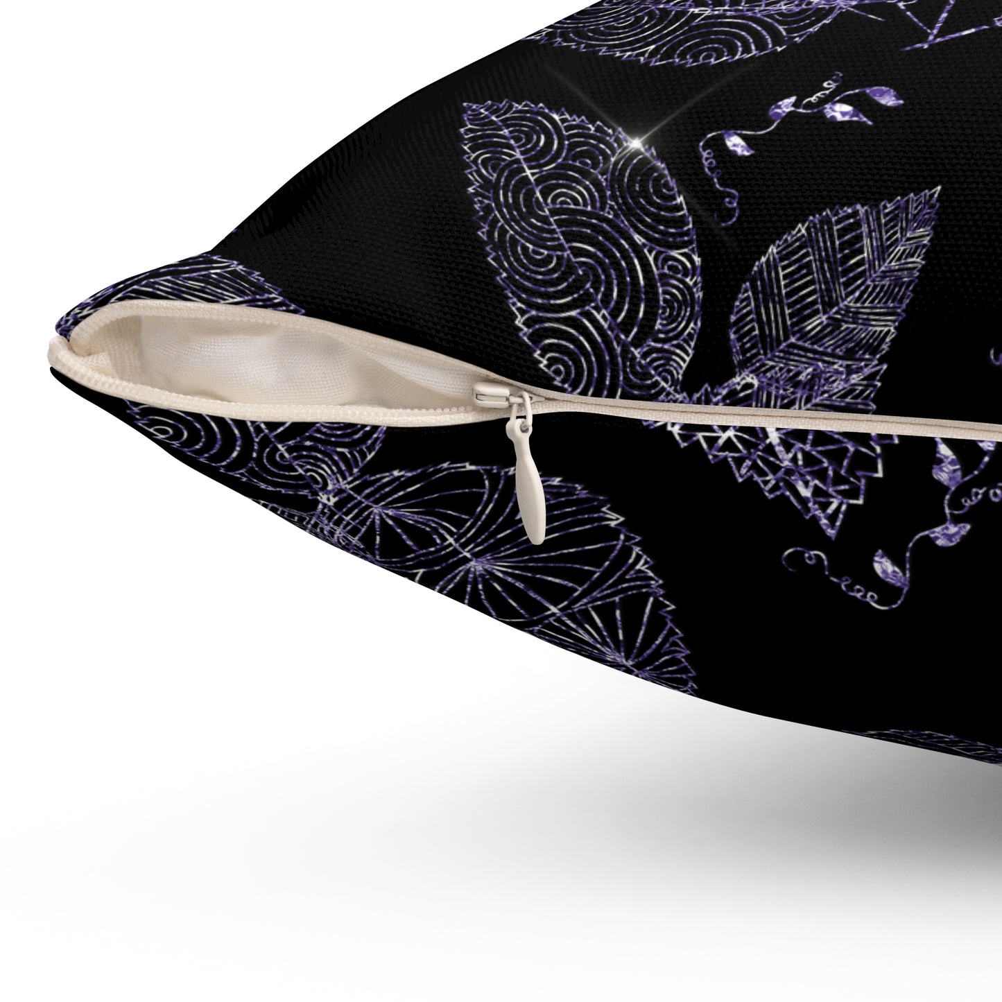 Elegant Floral Decorative Pillow, Cozy Home Accent, Artful Gift, Modern Black Cushion, Flower Motif Pillow, Indoor Decor