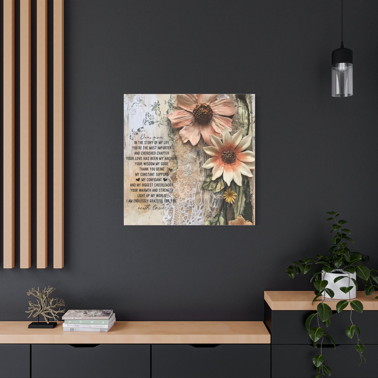 Floral Canvas Wall Art - Heartfelt Mom Appreciation Decor