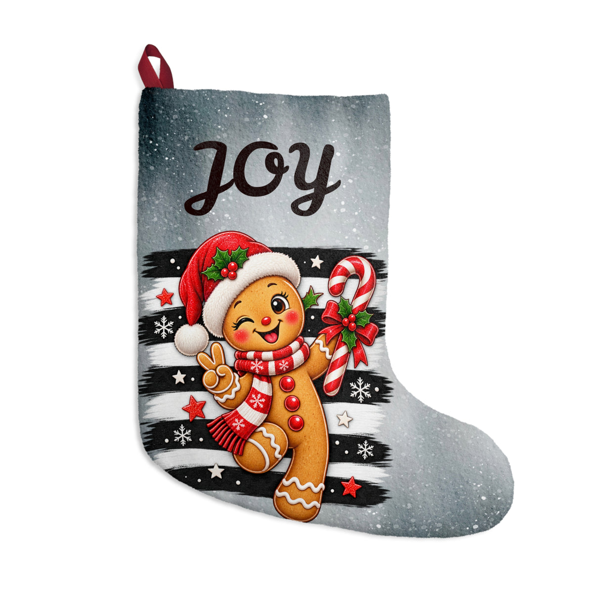 Personalizable Christmas Stocking - Joy Gingerbread Christmas Stocking
