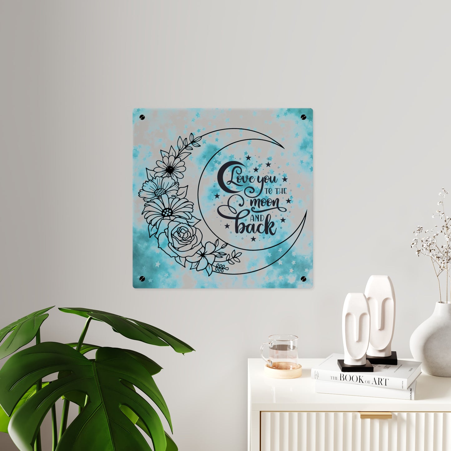 Starry Love You To The Moon And Back Acrylic Wall Art Panel, Beautiful Decor for Any Room, Accent for Any Room, Great Gift Idea for Any Occasion